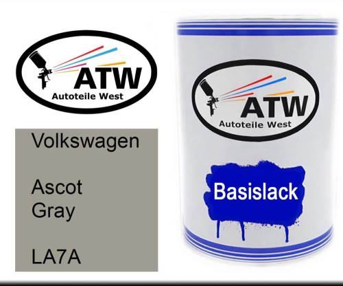 Volkswagen, Ascot Gray, LA7A: 500ml Lackdose, von ATW Autoteile West.